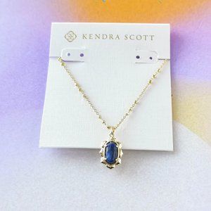 $60 kendra scott Piper Gold Pendant Necklace Blue Lapis New